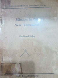 Image of MISSION IN THE NEW TESTAMENT